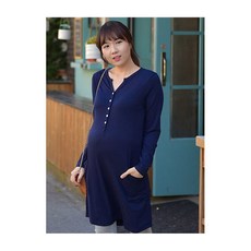 마더라이크 긴팔 빅포켓 단추원피스 빅사이즈 임부복