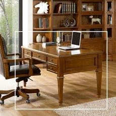 엔틱오피스 아뜨리 엔틱 서재 책상 (착불), 월넛