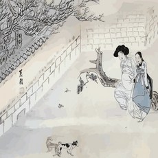 Q1344 신윤복풍속화 이부탐춘DIY그림그리기 size 40x50cm, 상세설명참조