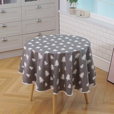 찬미디자인 원형식탁보 노르웨이숲, 그레이, 원형140X140 (테이블 90cm용)