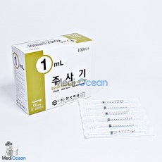 한국백신 일회용 주사기 1ml 26g 100p, 1개