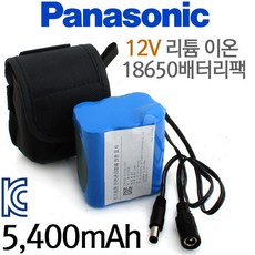 12V 배터리팩 5400mAh 6400mAh 리튬이온충전배터리 5.5mm아답타케이블, 파랑, 1개, 1개입