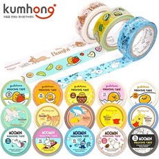 SS0813 금홍팬시 2500 무민 구데타마 디즈니 마스킹 테이프 15mm (택1), A4_구데타마_핑크
