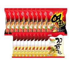 팔도 꼬꼬면 10개 + 오뚜기 열라면 10개, 1개