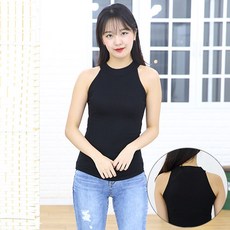 [국내원단 국내생산] 골지 홀터넥 끈 나시