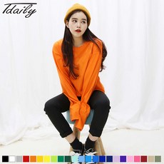 티데일리 남여공용 30수 라운드 긴팔 티셔츠 무지티