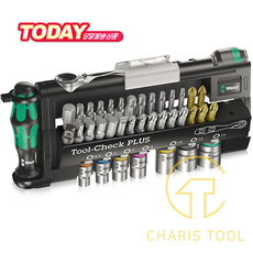 WERA Tool-Check PLUS 비트소켓 라쳇세트 1/4인치 소켓렌치 툴첵플러스 카리스툴, 1개