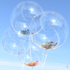 새로퀸즈 LED투명풍선 컨페티풍선 헬륨풍선, 버블데코풍선75cm