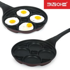 키친아트 금상첨화 4구 멀티 에그팬 27cm (인덕션사용불가), 1개