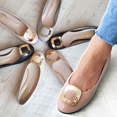 에나멜플랫슈즈