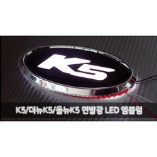 유비 LED 엠블럼 더뉴 올뉴 K5 기아차 2way 엠블램 앰블럼 차량용, 블루, 1기능(본넷/그릴)