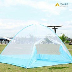 캠텔 바닥있는 원터치 모기장 (중형 3~4인) 텐트형, 캠텔 바닥있는 고급형 원터치 모기장 텐트