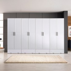 빅로드가구 NEW 높이2m 상-루팡 12자 장롱세트, 02) 상-루팡 서랍형 12자세트_화이트