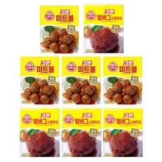 오뚜기 3분 햄버그 스테이크(4)+미트볼(4), 1세트