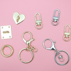악세사리 부자재 키링 핸드폰 휴대폰 케이스 만들기 재료, 부자재-하트 부착 고리