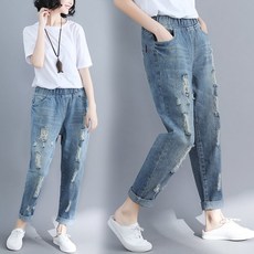 여성용 빅사이즈 일자청바지 K19