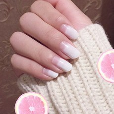 잇템샵 젤 네일스티커 셀프 네일아트 네일패치 붙이는 네일, 1개, c064.자몽화이트