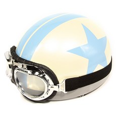 한미 빈티지 오토바이 헬멧, 블루별 화이트