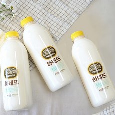하네뜨 플레인 요거트 수제 요구르트 1000ml, 3개