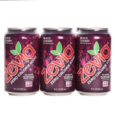 제비아 제로 칼로리 소다 블랙 체리, 355ml, 6개입