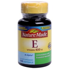 네이처메이드 E 비타민 400IU dl-알파 소프트젤, 1개, 100정