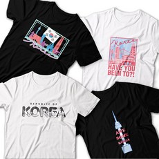 한국 기념 티셔츠 -시티일러스트 외국인선물여행 기념품