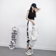 여성 바지 루즈핏 멋짐 뿜뿜 힙합 스트리트 캐주얼룩