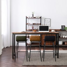 미즌하임 멀바우 원목 홈바테이블 의자세트, 1600사이즈 [의자색상-카키]