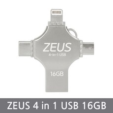 에스티원테크 제우스 4 in 1 OTG USB 메모리 아이폰 5핀 8핀 C타입 겸용 안드로이드 휴대폰 핸드폰 갤럭시 S22 S21 울트라 호환, 16GB