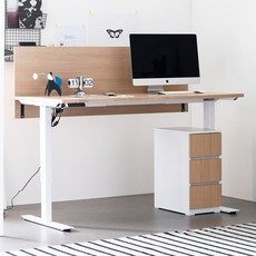 아씨방가구 심플 USB 모션데스크 SET 140cm, 모션데스크 풀세트 화이트