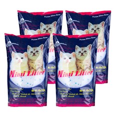 미미리터 크리스탈모래 (무향) 4Lb 1.82kg 고양이 모래, 4개, 라벤다
