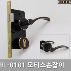 다다몰 BELLA BM-0101 블랙 티타늄골드 화이트 모티스 방문손잡이 문고리 손잡이 도어록, BM0101모티스 블랙골드