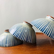 다이토아 일본그릇 '아이토쿠사 빗살 - 밥공기 국공기', M, 1개