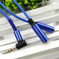 3.5mm 이어폰분배기 Y잭 케이블, 블루, Y젠더