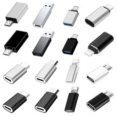 YB글로벌 여러가지젠더 애플8핀 5핀 C타입 USB3.0 OTG 마이크로 라이트닝 8핀 변환젠더, 제품5: 아이폰8핀(암)-마이크로5핀(수)실버, 1개