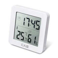 카스 디지털 시계 겸 온습도계 T025, 1개, 화이트