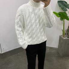 스트릿제이 피셔맨 꽈배기 폴라 니트