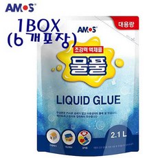  아모스 PVA 물풀 2100ml 벌크대용량 리필팩 6개입BOX 