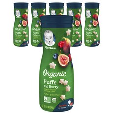 거버 어린이 퍼프 그레인 스낵 42g, 무화과 + 베리 (Fig + Berry), 6개
