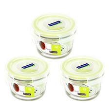 글라스락 이유식용기 3개세트 밀폐용기 반찬통, 글라스락 원형미니 165ml, 3개