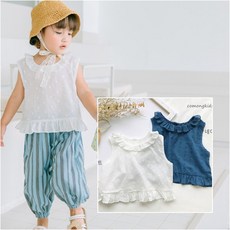 아동민소매블라우스