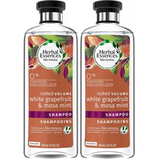 허벌 에센스 샴푸 바이오 레니 화이트 자몽 & 모나 민트 누드 볼륨 13.5 fl oz 트윈 팩, 단일상품