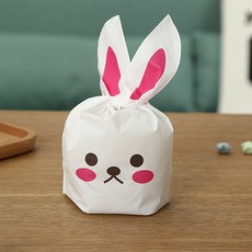 땡쓰몰 토끼봉투 캐릭터포장비닐 보자기포장, 1.토끼봉투M(13*23)/18.시크토끼핑크, 1매