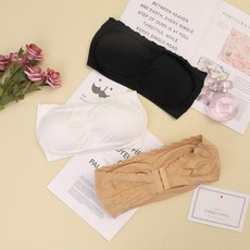 아이엔지뷰티 오프숄더 셔링 누디 튜브탑 브라 브래지어