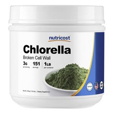 뉴트리코스트 클로렐라 브로큰 셀 월 파우더 글루텐 프리, 454g, 1개