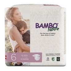 밤보네이처 에코-프렌들리 다이퍼 밴드형 기저귀 사이즈 6(16-30kg), 22매입