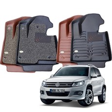 카마루 차량용 6D매트 1 + 2열 세트 블랙 + 그레이, 폭스바겐, 더뉴티구안 2018년~, 폭스바겐