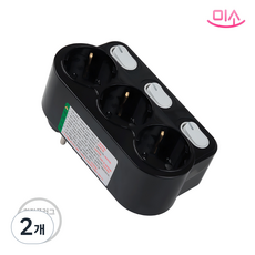 국산 현대 절전 개별 차단 스위치 멀티탭, 블랙, 2개, 13.4cm 블랙, 2개, 13.4cm