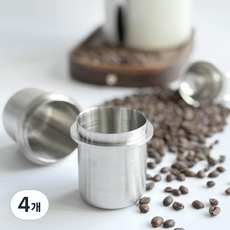 프리즈마 D02 스텐 도징컵 58mm 에스프레소 레벨링툴, 4개, 실버 4개, 실버