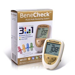 베네첵 3in1 측정기 (당뇨 콜레스테롤 요산 측정기), 혈당측정기 Benecheck plus meter, 1개